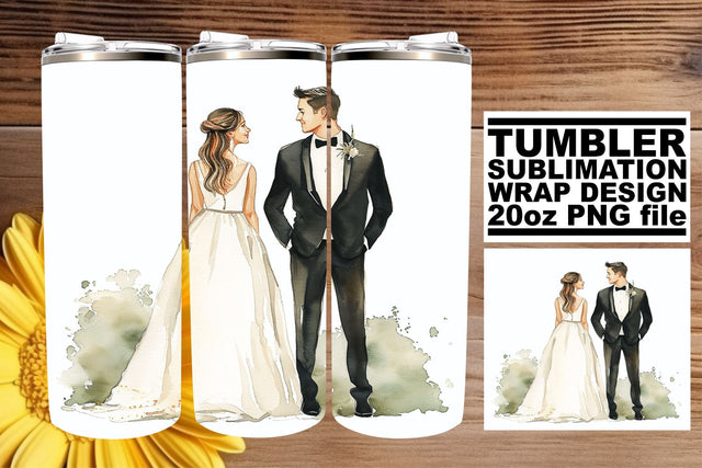 Serene Watercolor Wedding Tumbler Wrap: Pure Love 20oz Edition Sublimation afrosvg 