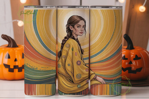 Serene Woman 20oz Tumbler Wrap Sublimation PixelChick 