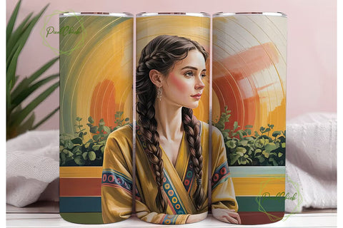 Serene Woman 20oz Tumbler Wrap Sublimation PixelChick 