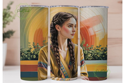 Serene Woman 20oz Tumbler Wrap Sublimation PixelChick 