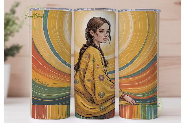 Serene Woman 20oz Tumbler Wrap Sublimation PixelChick 