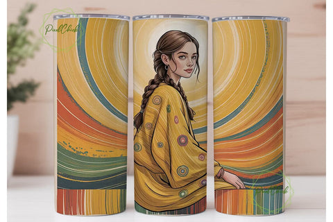 Serene Woman 20oz Tumbler Wrap Sublimation PixelChick 