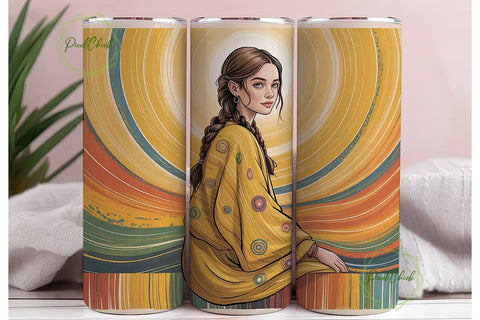 Serene Woman 20oz Tumbler Wrap Sublimation PixelChick 