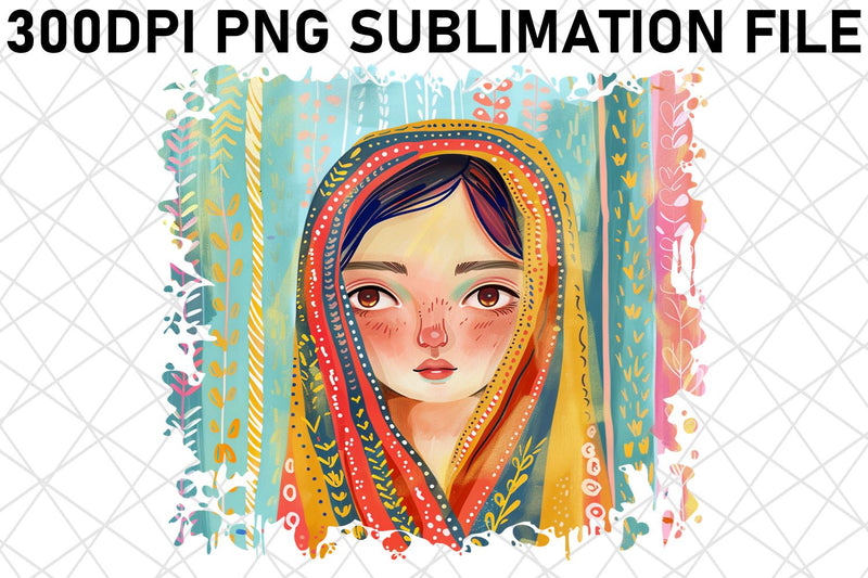 Serene Woman Portrait PNG Design - Sublimation Sublimation afrosvg 