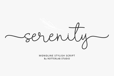 Serenity - Monoline stylish font Font Rotterlab studio 