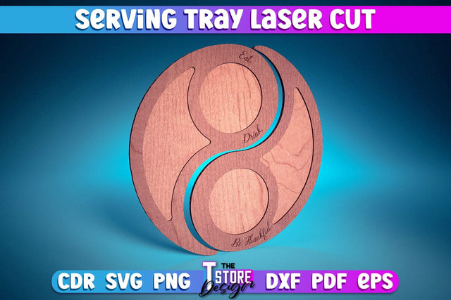 Serving Tray Laser Cut | Serving Tray Laser Cut Design | CNC Files SVG The T Store Design 