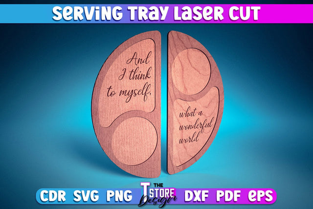 Serving Tray Laser Cut | Serving Tray Laser Cut Design | CNC Files SVG The T Store Design 