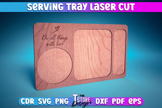 Serving Tray Laser Cut | Serving Tray Laser Cut Design | CNC Files SVG The T Store Design 