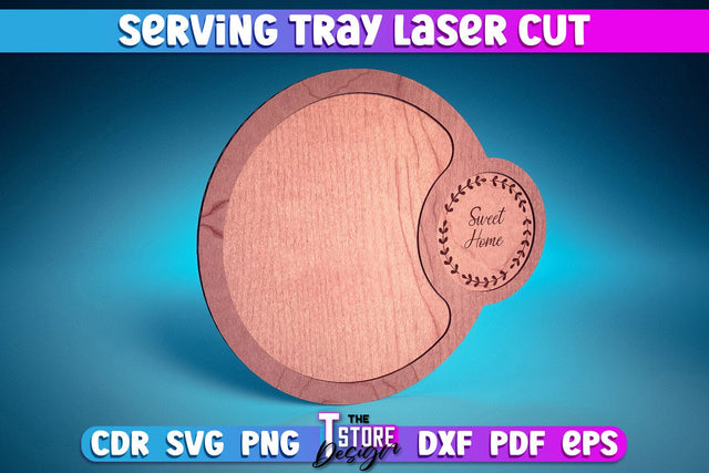 Serving Tray Laser Cut | Serving Tray Laser Cut Design | CNC Files SVG The T Store Design 