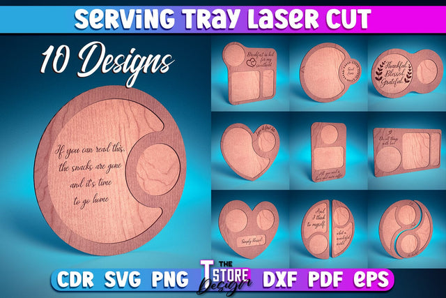 Serving Tray Laser Cut | Serving Tray Laser Cut Design | CNC Files SVG The T Store Design 