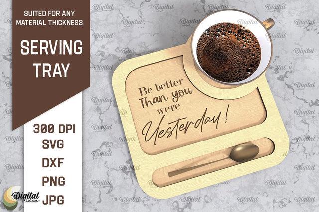 Serving Tray Laser Cut. Wooden Serving Tray SVG. Home Decor SVG Evgenyia Guschina 