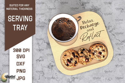 Serving Tray Laser Cut. Wooden Serving Tray SVG. Home Decor SVG Evgenyia Guschina 