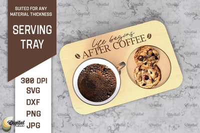 Serving Tray Laser Cut. Wooden Serving Tray SVG. Home Decor SVG Evgenyia Guschina 