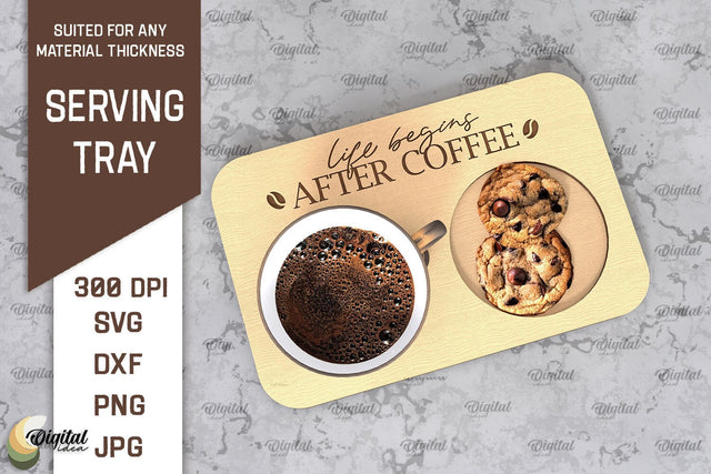 Serving Tray Laser Cut. Wooden Serving Tray SVG. Home Decor SVG Evgenyia Guschina 