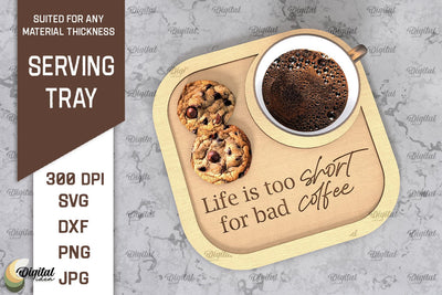 Serving Tray Laser Cut. Wooden Serving Tray SVG. Home Decor SVG Evgenyia Guschina 