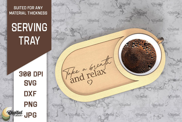 Serving Tray Laser Cut. Wooden Serving Tray SVG. Home Decor SVG Evgenyia Guschina 