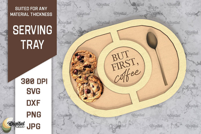 Serving Tray Laser Cut. Wooden Serving Tray SVG. Home Decor SVG Evgenyia Guschina 