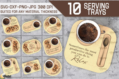 Serving Trays Laser Cut Bundle. Wooden Serving Trays SVG SVG Evgenyia Guschina 