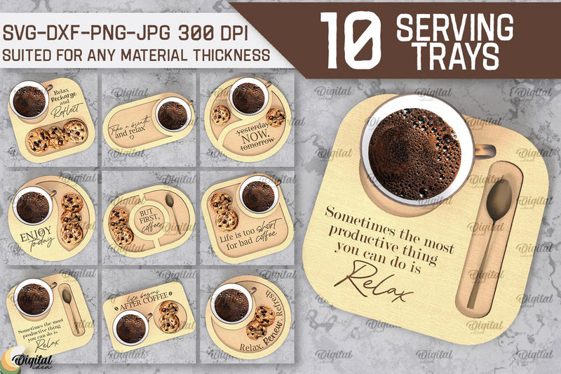 Serving Trays Laser Cut Bundle. Wooden Serving Trays SVG SVG Evgenyia Guschina 
