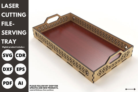 Serving Trays with Handle | laser cut file | svg paper cut | cricut | glowforge file SVG tofigh4lang 