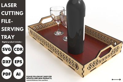 Serving Trays with Handle | laser cut file | svg paper cut | cricut | glowforge file SVG tofigh4lang 