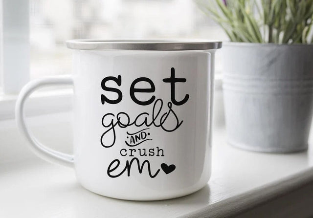 Set Goals and Crush 'Em SVG - Inspirational Cut File SVG Silhouette School Blog Design Shop 