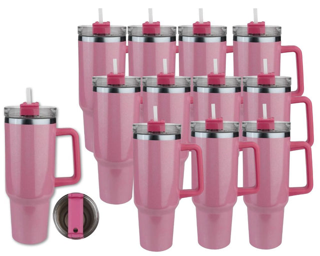 Set of 12 40 oz Handled Tumbler Shimmer - Pink Physical DIY Craft Warehouse 