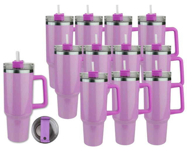 Set of 12 40 oz Handled Tumbler Shimmer - Purple Physical DIY Craft Warehouse 