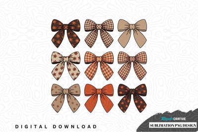 Set of 12 vintage-style bow designs for sublimation Sublimation Regulrcrative 