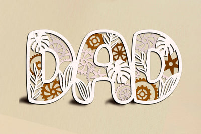 Set of 2 Floral Signs Dad SVG LaserCutano 