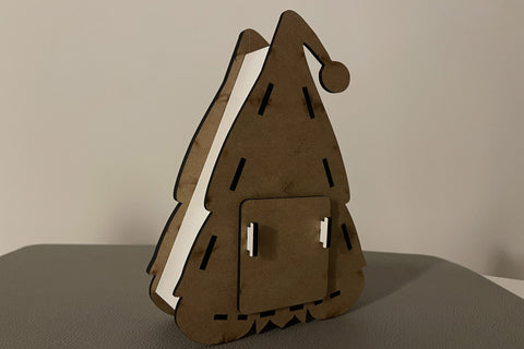 Set of 3 Christmas Gnome Lanterns with LED Light - Christmas Candle Holders SVG LaserCutano 