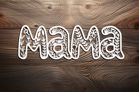 Set of 5 Floral Family Name Signs Mom Mum Mama Dad SVG LaserCutano 