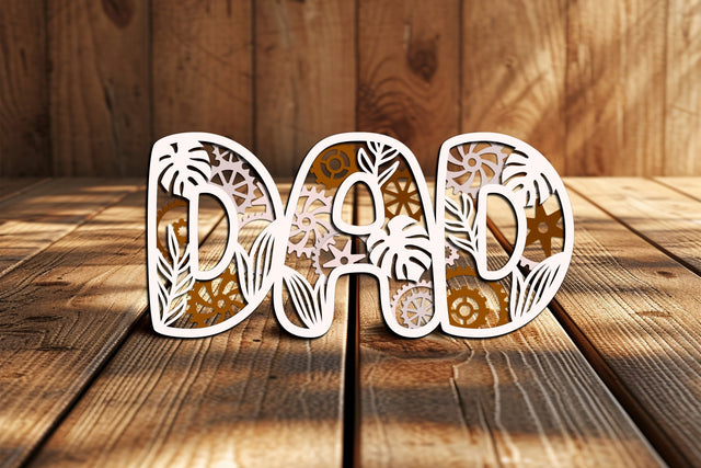 Set of 5 Floral Family Name Signs Mom Mum Mama Dad SVG LaserCutano 