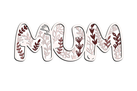 Set of 5 Floral Family Name Signs Mom Mum Mama Dad SVG LaserCutano 