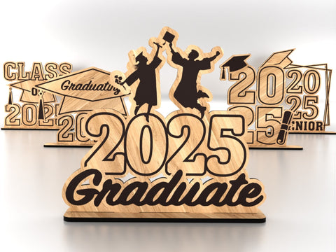 Set of 5 Graduation Decorations SVG LaserCutano 