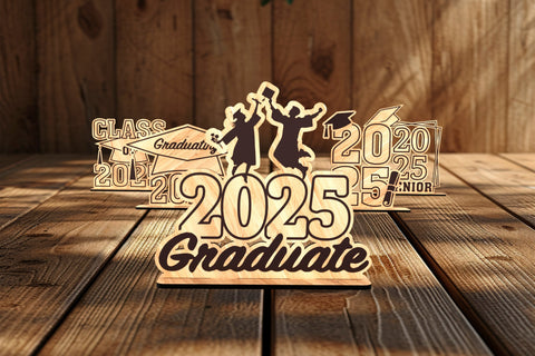 Set of 5 Graduation Decorations SVG LaserCutano 