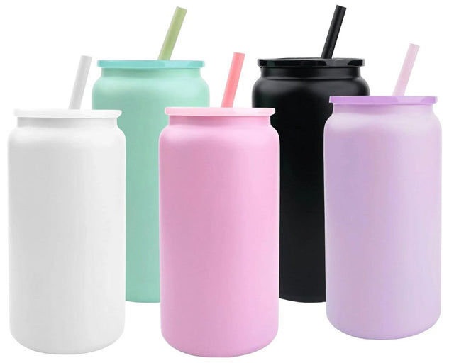 Set of 5 Powder Coated Stainless Steel Metal Cans Physical DIY Craft Warehouse 