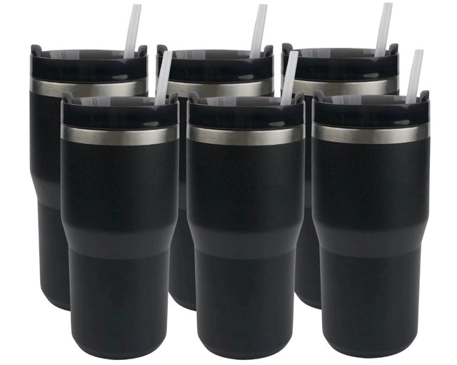 Set of 6 - 20 oz Commuter Tumbler - Black Physical DIY Craft Warehouse 