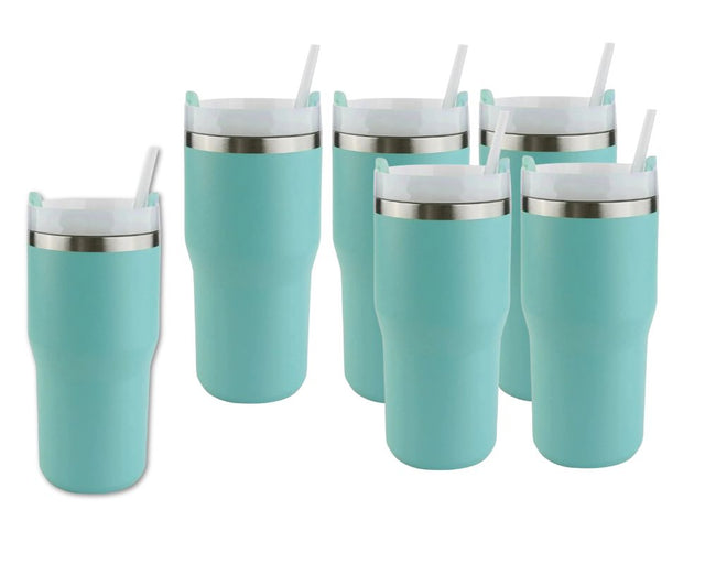 Set of 6 - 20 oz Commuter Tumbler - Blue Green Physical DIY Craft Warehouse 