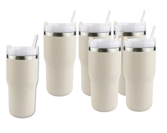 Set of 6 - 20 oz Commuter Tumbler - Ivory Physical DIY Craft Warehouse 