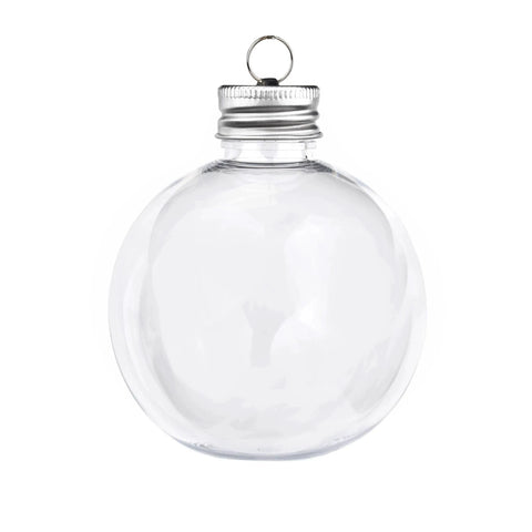 Set of 6 Plastic Ornament Round Ball - Fillable Clear (3.25 in) Physical DIY Craft Warehouse 
