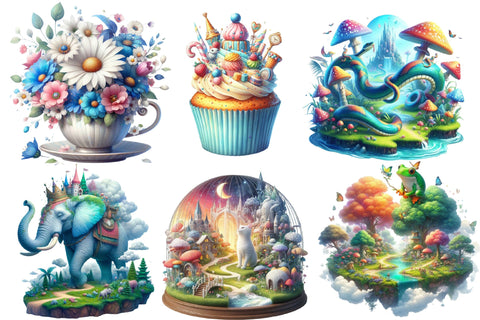 Set of Alice Wonderland Clipart Bundle Sublimation designartist 