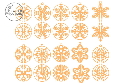 Set of Christmas Tree Ornaments SVG LaserCutano 