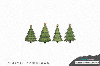 Set of four christmas tree png designs for sublimation Sublimation Regulrcrative 