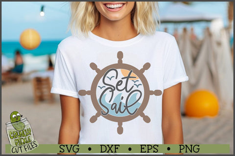 Set Sail Ship Wheel SVG File SVG Crunchy Pickle 