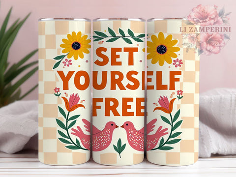 Set Yourself Free, Tumbler Design, Sublimation PNG, 20oz Tumbler, Digital Download, Printable PNG, Inspirational Tumbler Sublimation Li Zamperini 