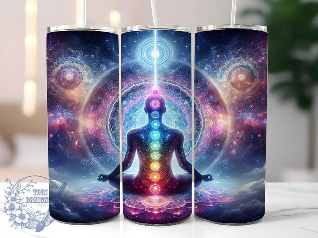 Seven Chakra Energy Tumbler, Yoga Chakra Symbols, 20oz Tumbler Wrap, Sublimation Design, Spiritual Tumbler, Meditation Gift, Chakra Energy Wrap Sublimation ToriDesigns 