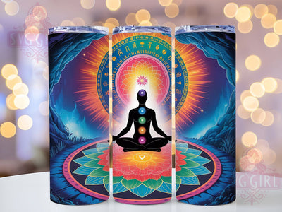 Seven Chakras Healing Yoga Tumbler, Spiritual Energy Cup, Colorful Yoga Wrap, 20Oz Sublimation Tumbler, Chakra Healing Design, Meditation Gift Cup, Mindful Wellness Tumbler Sublimation SvggirlplusArt 