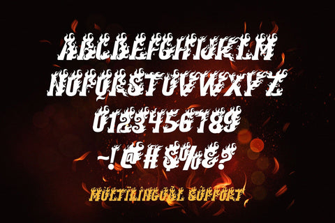 Seven Flame - Burning Fire Display Font Font Mozzatype 