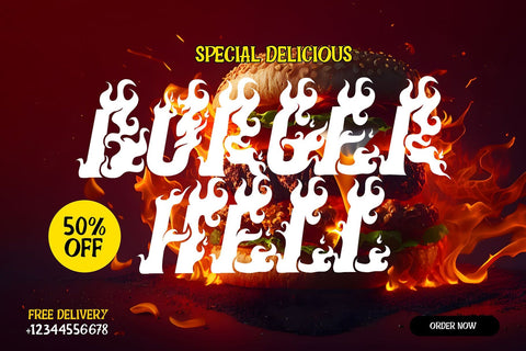 Seven Flame - Burning Fire Display Font Font Mozzatype 